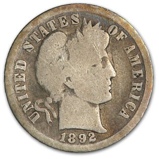 1892-O Barber Dime Good