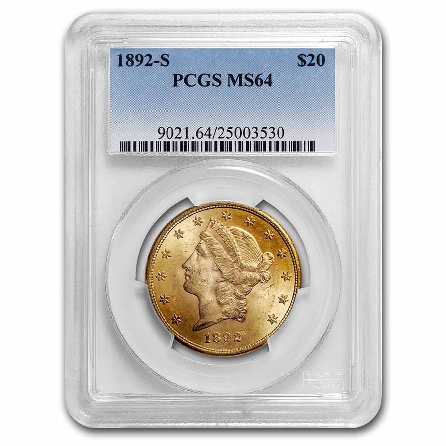 Buy 1892-S $20 Liberty Gold Double Eagle MS-64 PCGS | APMEX