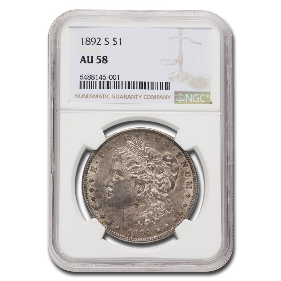 1892-S Morgan Dollar AU-58 NGC