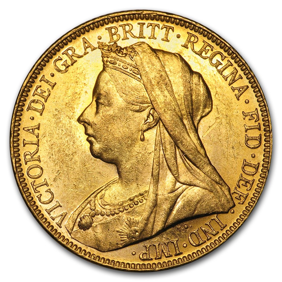1893-1901-M Australia Gold Sovereign Victoria Veil Head BU