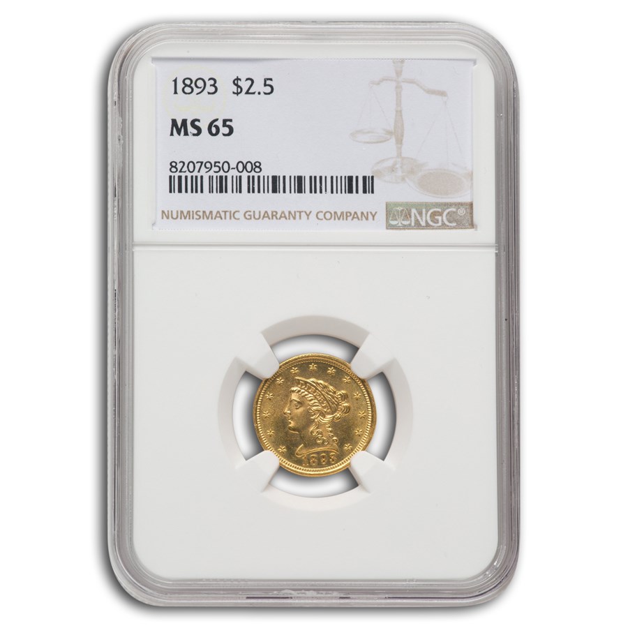 1893 $2.50 Liberty Gold Quarter Eagle MS-65 NGC