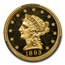 1893 $2.50 Liberty Gold Quarter Eagle PR-67 DCAM CACG