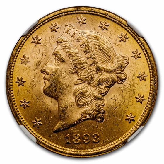 Buy 1893 $20 Liberty Gold Double Eagle Ms-62 Ngc 