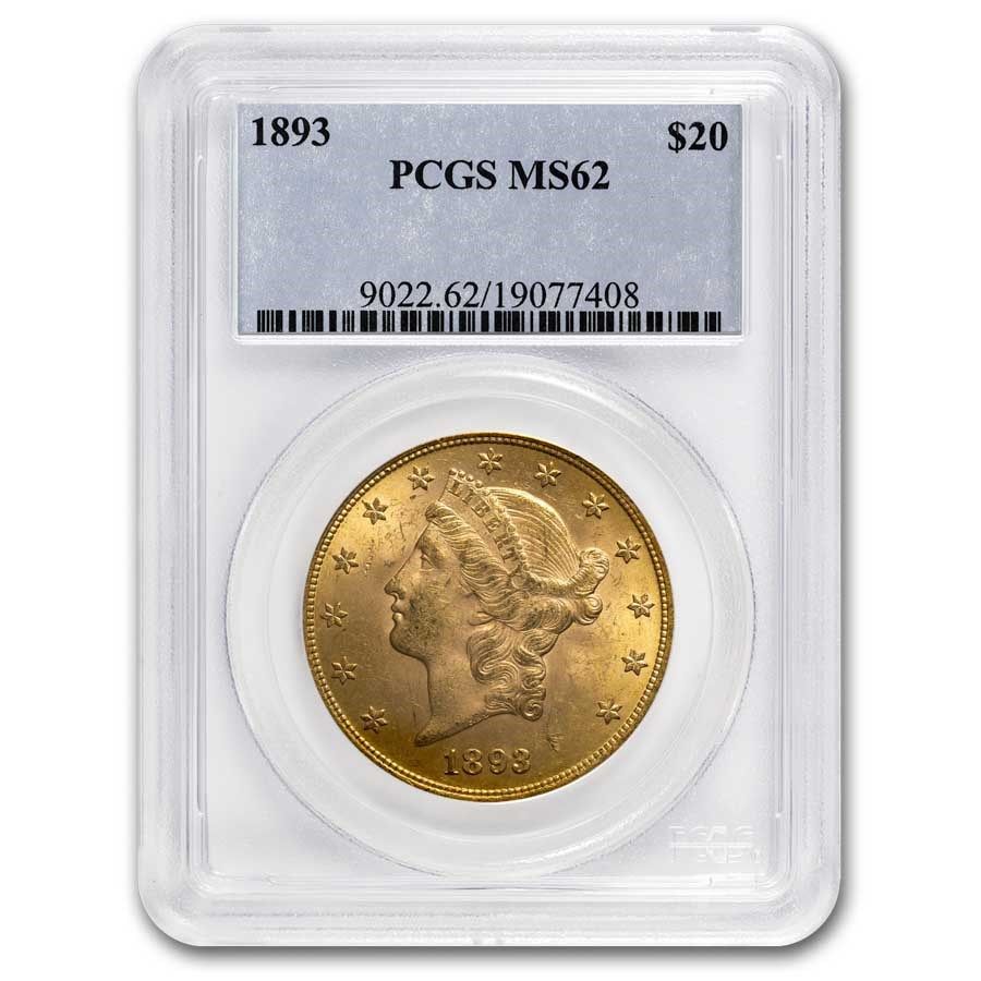 1893 $20 Liberty Gold Double Eagle MS-62 PCGS