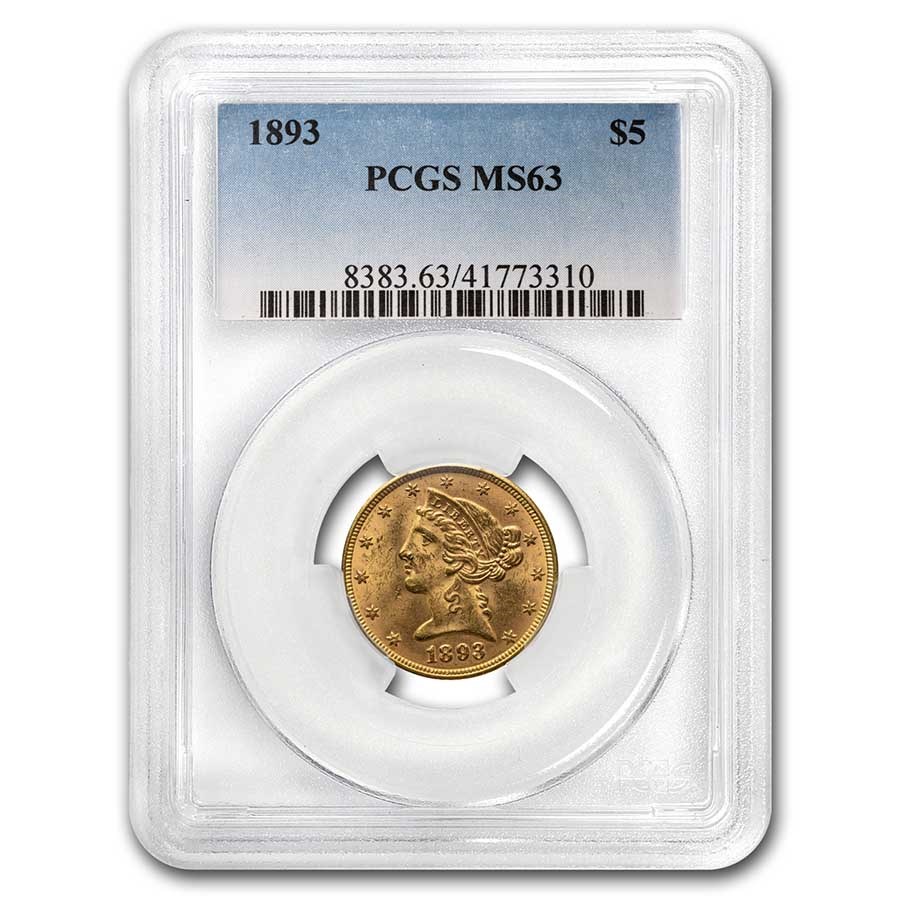 Buy 1893 $5 Liberty Gold Half Eagle MS-63 PCGS | APMEX
