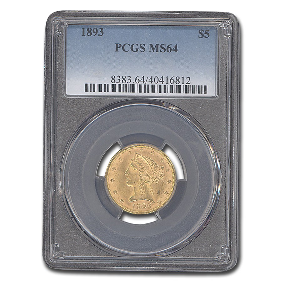 Buy 1893 $5 Liberty Gold Half Eagle MS-64 PCGS | APMEX