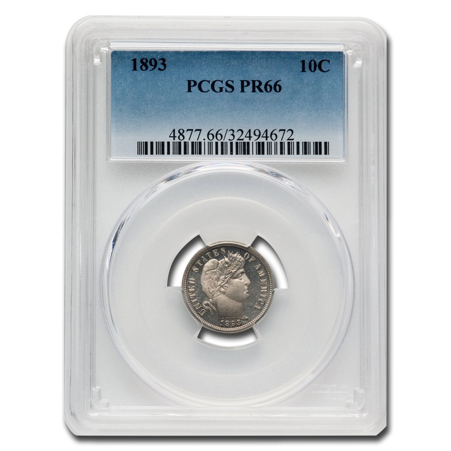 1893 Barber Dime PR-66 PCGS