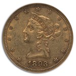 1893-CC $10 Liberty Gold Eagle AU-55 NGC