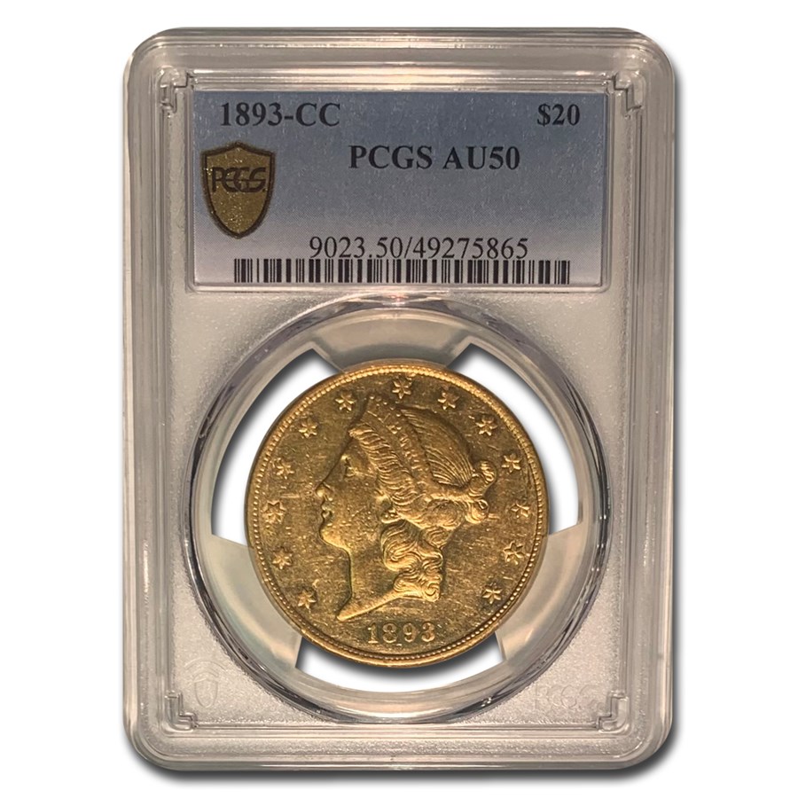 1893-CC $20 Liberty Gold Double Eagle AU-50 PCGS