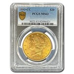 1893-CC $20 Liberty Gold Double Eagle MS-63 PCGS