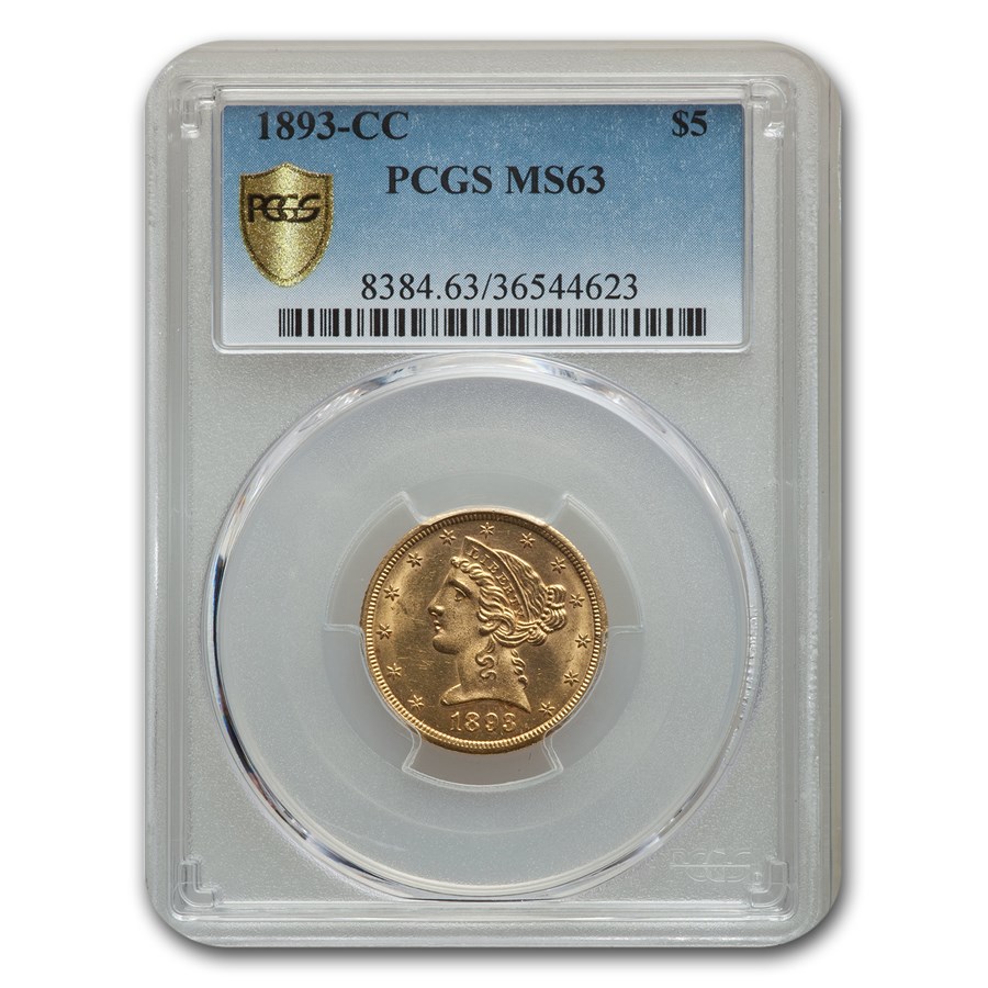 Buy 1893-CC $5 Liberty Gold Half Eagle MS-63 PCGS | APMEX