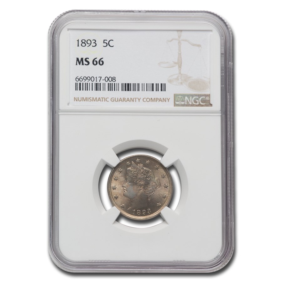 1893 Liberty Head V Nickel MS-66 NGC