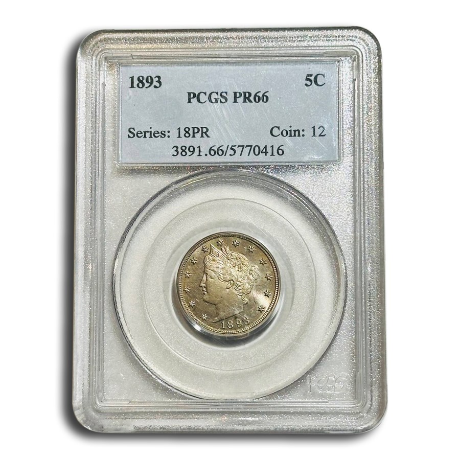 1893 Liberty Head V Nickel PR-66 PCGS