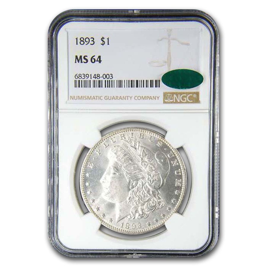 1893 Morgan Dollar MS-64 NGC CAC