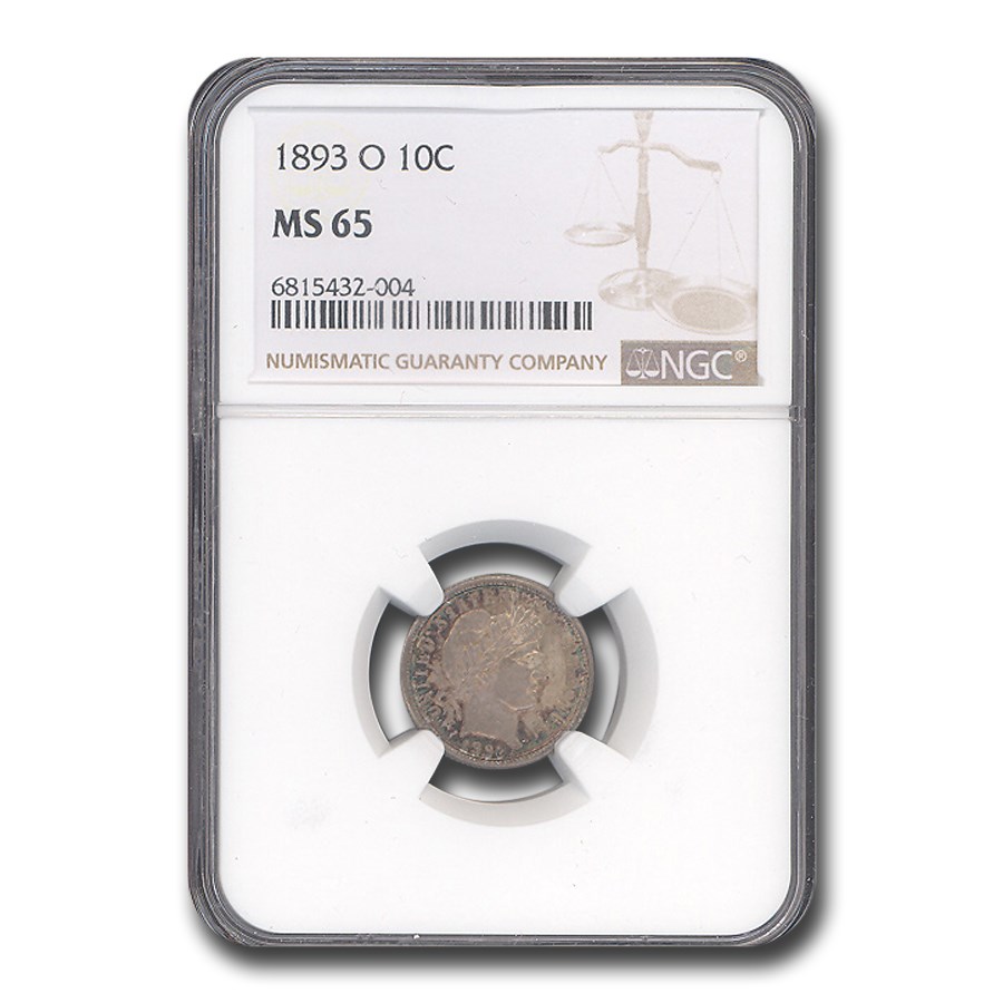 1893-O Barber Dime MS-65 NGC