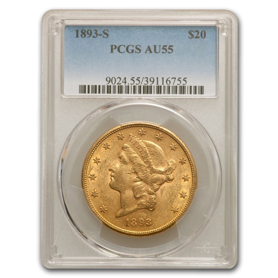 Buy 1893-S $20 Liberty Gold Double Eagle AU-55 PCGS | APMEX