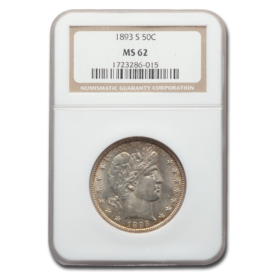 Buy 1893-S Barber Half Dollar MS-62 NGC | APMEX