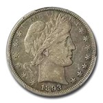 1893-S Barber Half Dollar VF-25 PCGS