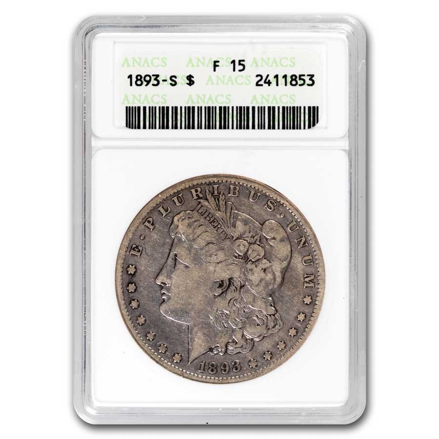 1893-S Morgan Dollar Fine-15 ANACS