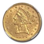 1894 $5 Liberty Gold Half Eagle MS-62 NGC