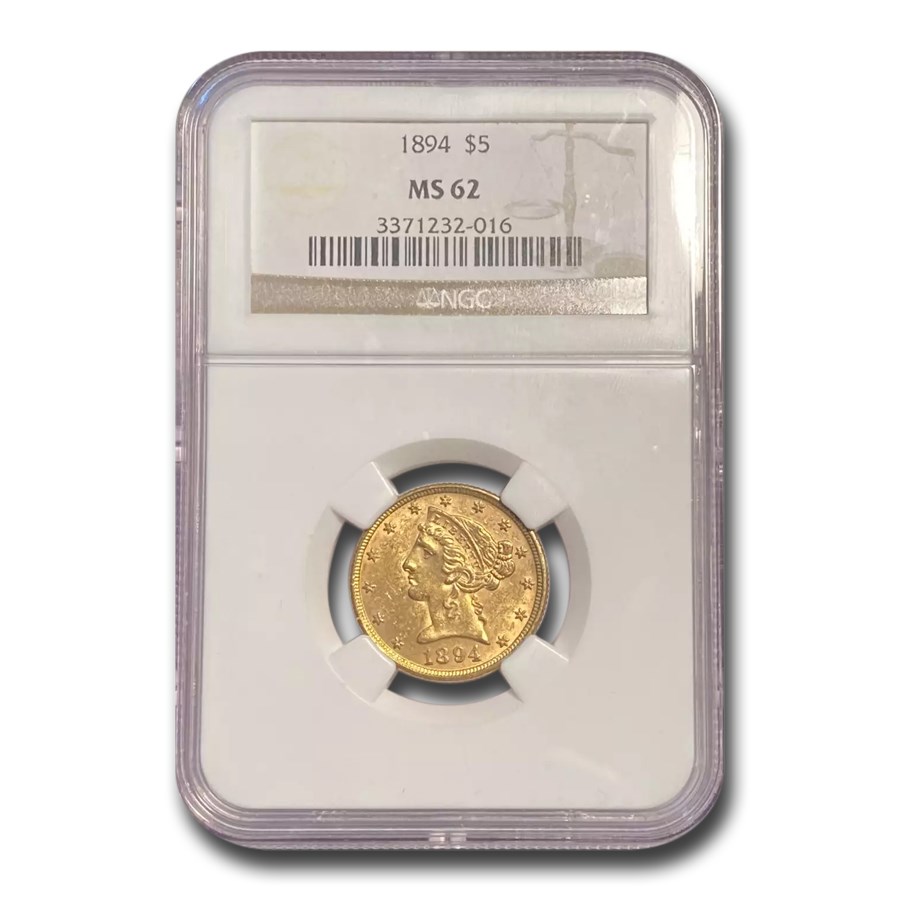 1894 $5 Liberty Gold Half Eagle MS-62 NGC