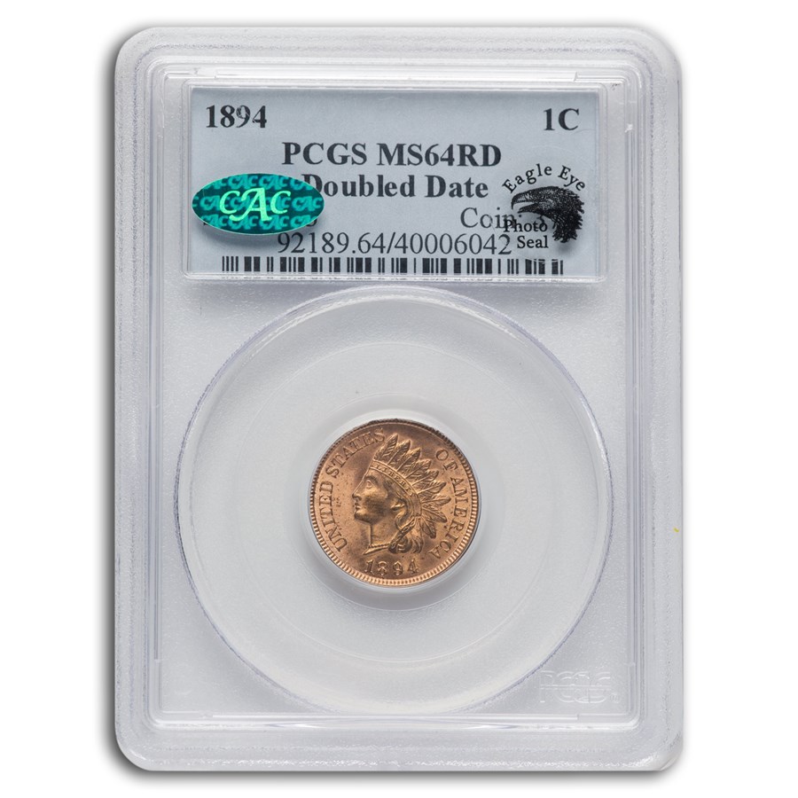 1894 Indian Head Cent MS-64 PCGS CAC (Red, Dbl Date)