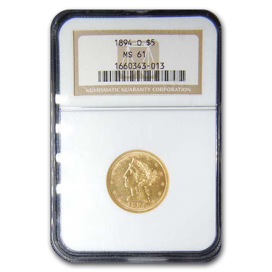 1894-O $5 Liberty Gold Half Eagle MS-61 NGC