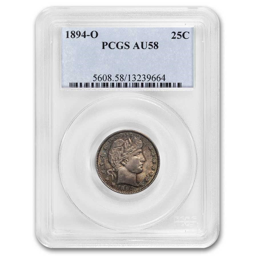 1894-O Barber Quarter AU-58 PCGS