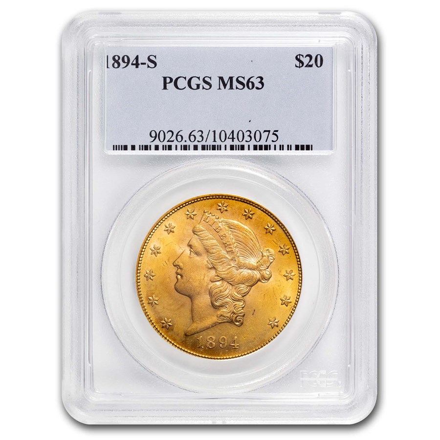 1894-S $20 Liberty Gold Double Eagle MS-63 PCGS