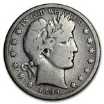 1894-S Barber Half Dollar VG