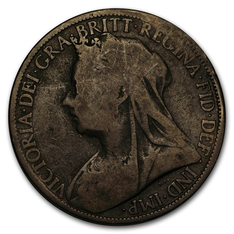 1895-1901 GB Victoria Veil Head Penny Avg Circ (Random date)
