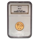 1895 $5 Liberty Gold Half Eagle MS-65 NGC