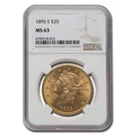 1895-S $20 Liberty Gold Double Eagle MS-63 NGC