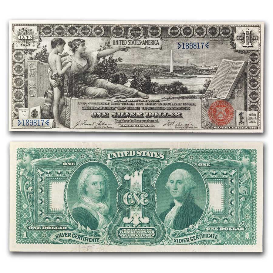 1896 $1.00 Silver Certificate Educational Note XF (Fr#225)