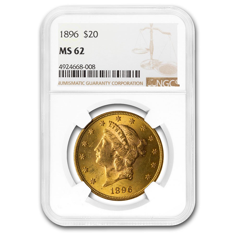 1896 $20 Liberty Gold Double Eagle MS-62 NGC