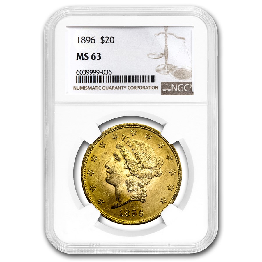 1896 $20 Liberty Gold Double Eagle MS-63 NGC