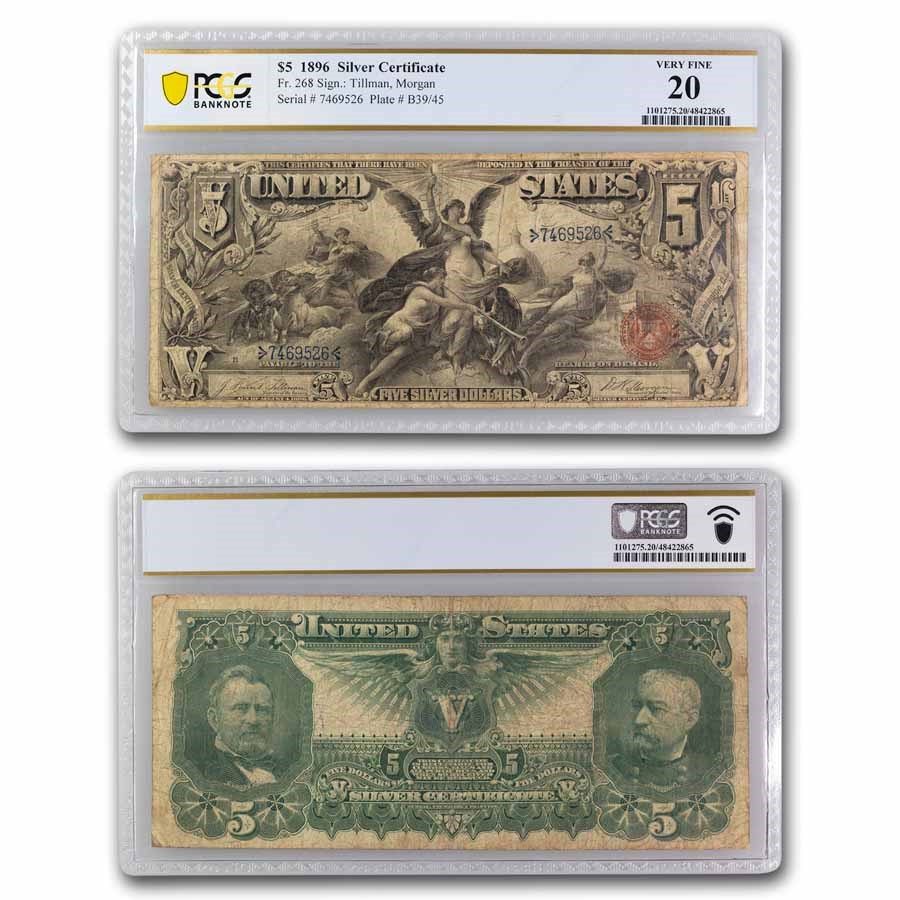 1896 $5.00 Silver Certificate Educational Note VF-20 PCGS (Fr#268