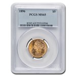 1896 $5 Liberty Gold Half Eagle MS-65 PCGS