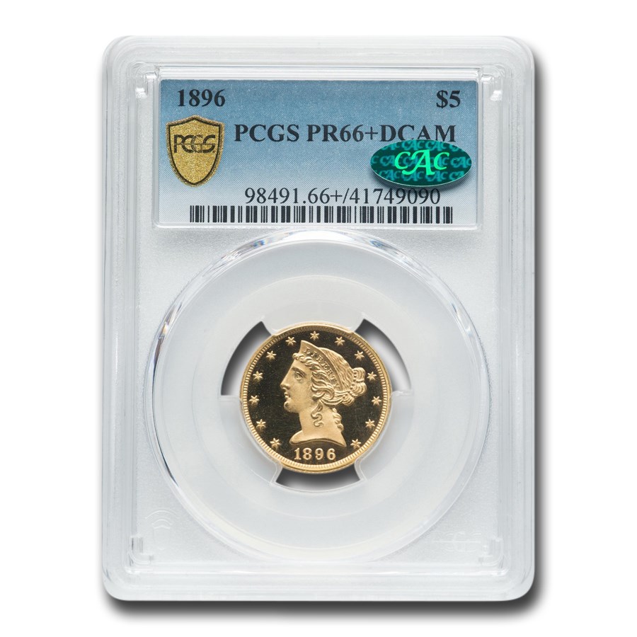 1896 $5 Liberty Gold Half Eagle PR-66+ DCAM PCGS CAC