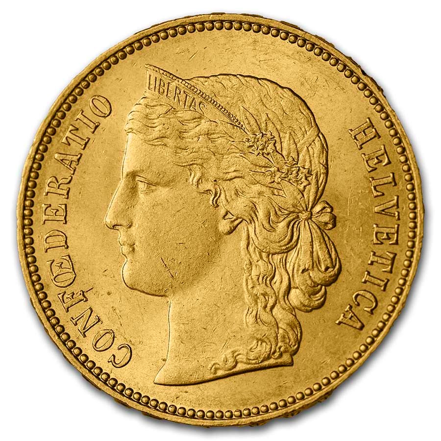 1896-B Switzerland Gold 20 Francs BU