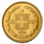 1896-B Switzerland Gold 20 Francs BU