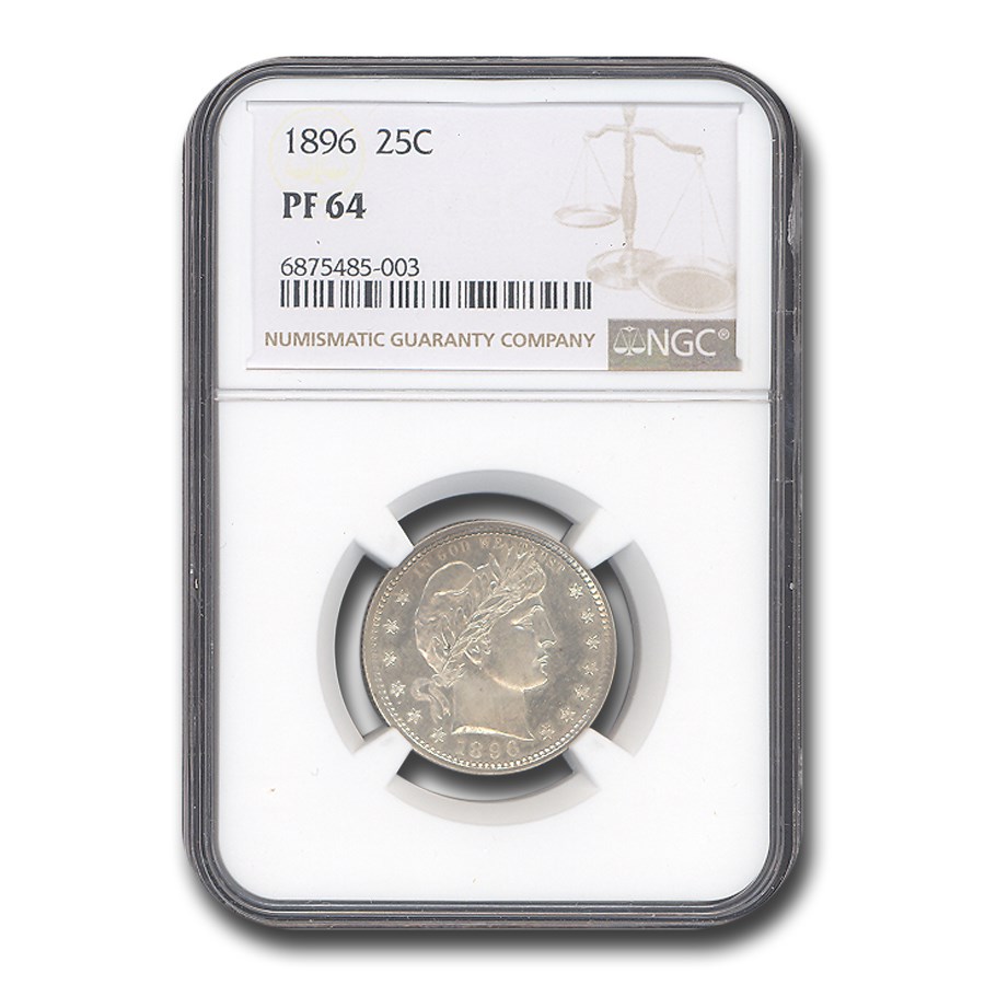 1896 Barber Quarter PF-64 NGC