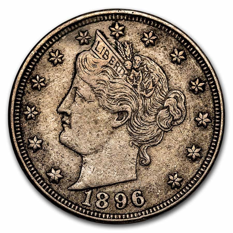 1896 Liberty Head V Nickel AU