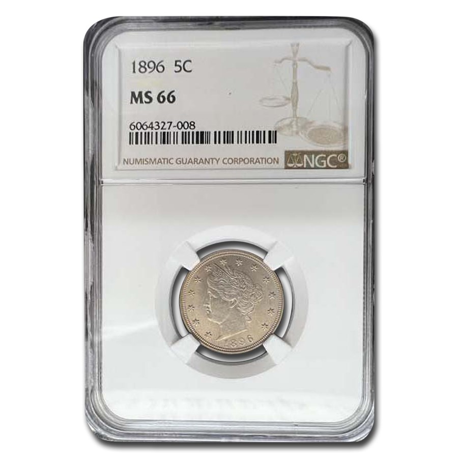 1896 Liberty Head V Nickel MS-66 NGC