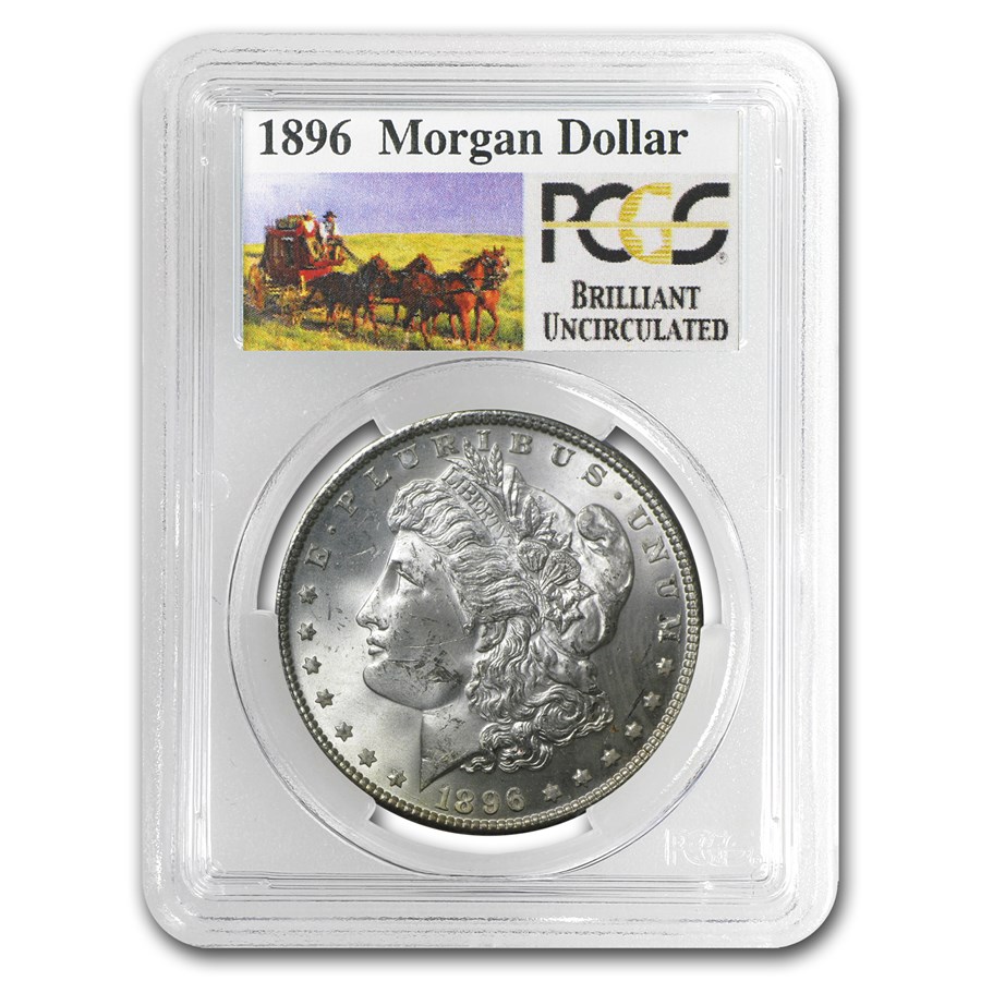 1896 Stage Coach Morgan Dollar BU PCGS