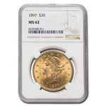 1897 $20 Liberty Gold Double Eagle MS-62 NGC