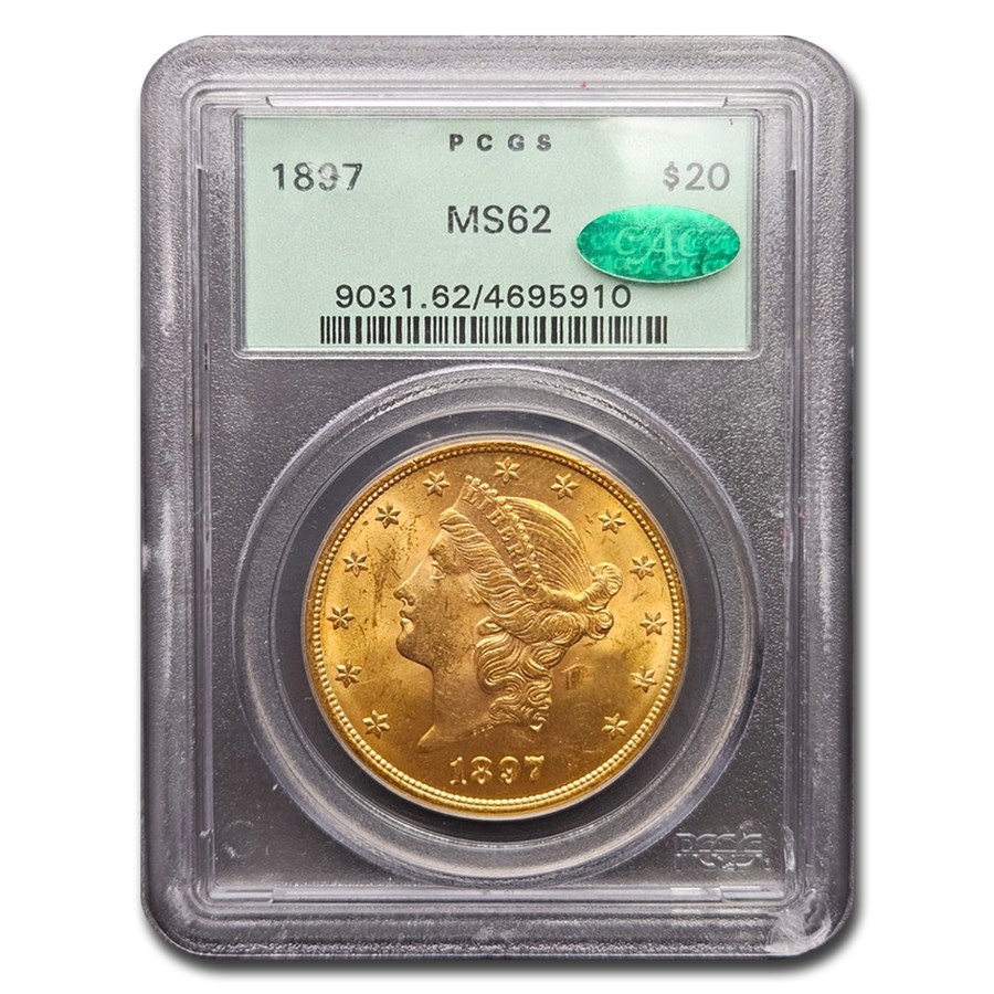 1897 $20 Liberty Gold Double Eagle MS-62 PCGS CAC