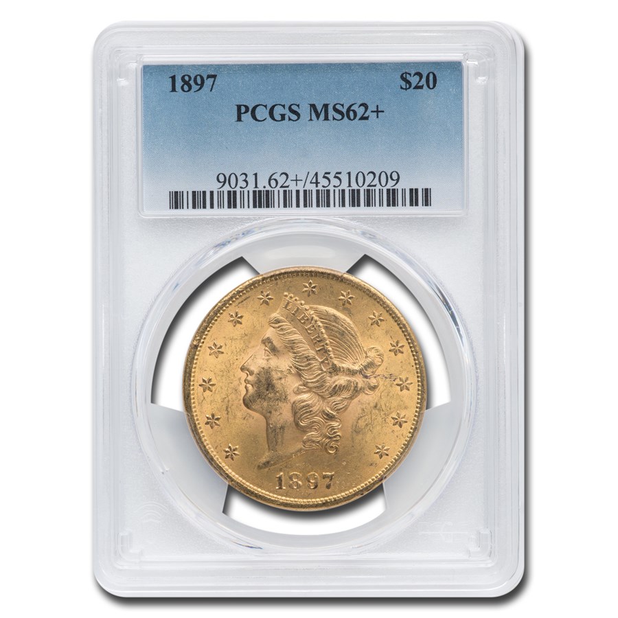 Buy 1897 $20 Liberty Gold Double Eagle MS-62+ PCGS | APMEX