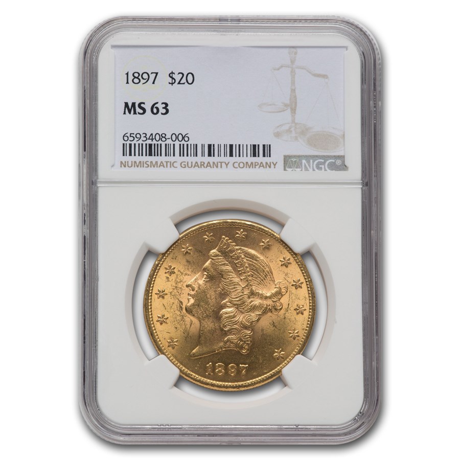 1897 $20 Liberty Gold Double Eagle MS-63 NGC