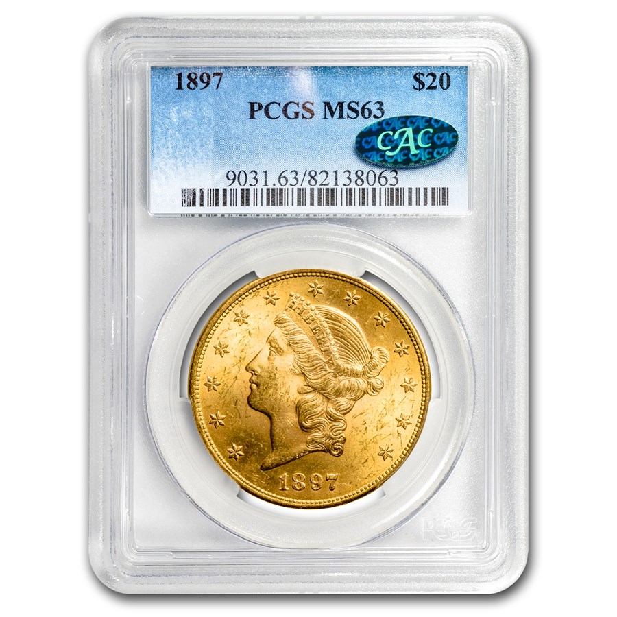 Buy 1897 $20 Liberty Gold Double Eagle MS-63 PCGS (CAC) | APMEX